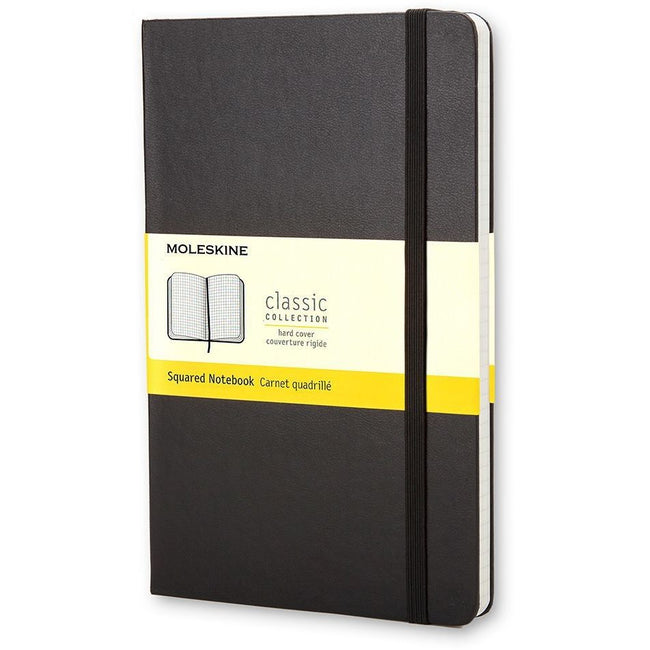 Moleskine -  Notitieboek  large 130x210 ruit 5x5 hc zw