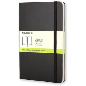 Moleskine - Carnet grand format 130x210mm couverture rigide vierge noir