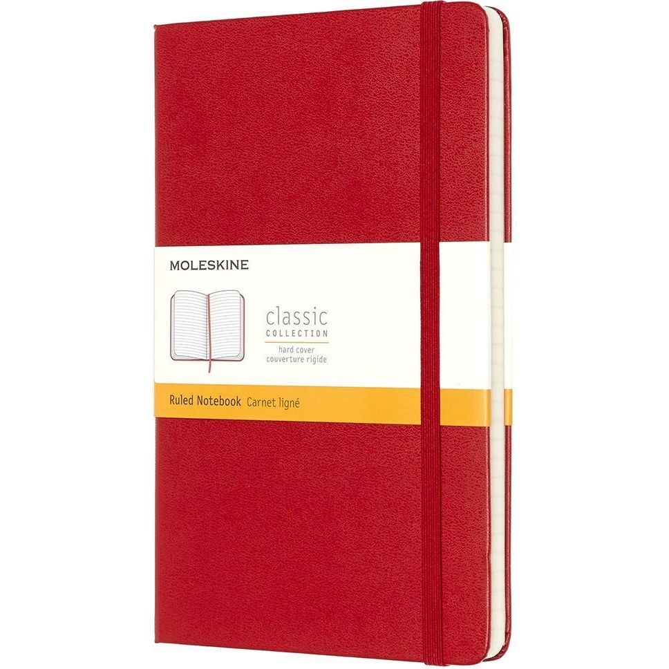 Moleskine -  Notitieboek  large 130x210mm lijn hc rood