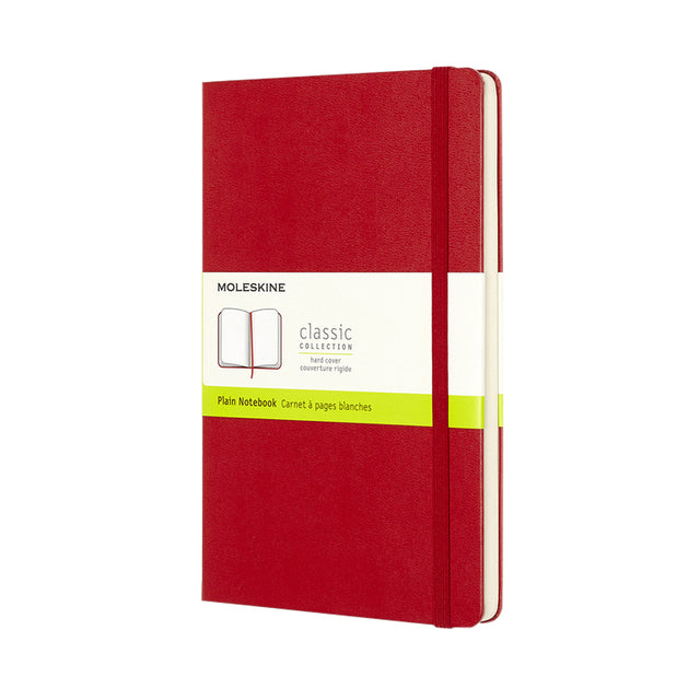 Moleskine – Notizbuch groß, 130 x 210 mm, blanko, fester Einband, rot