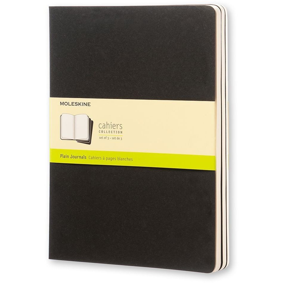 Moleskine - Carnet 190x250mm vierge 240 pages 70gr noir lot de 3 pièces
