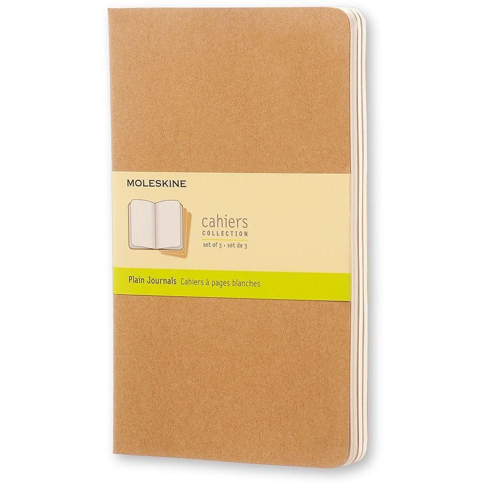 Moleskine - Carnet 130x210mm vierge 160 pages kraft 70gr lot de 3 pièces