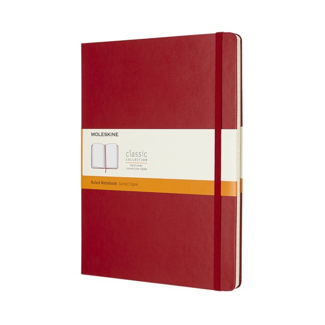 Moleskine -  Notitieboek XL 190x250mm lijn hard cover scarlet red