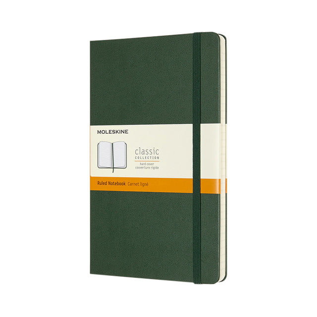 Moleskine - Carnet grand format ligne 130x210mm couverture rigide vert myrte
