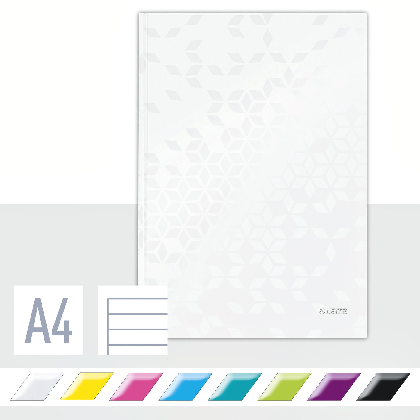 Leitz -  Notitieboek  wow a4 lijn 80v wit