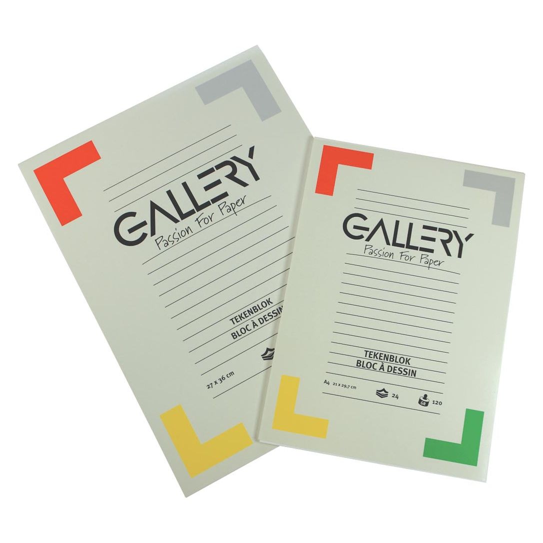 Gallery - Gallery tekenpapier, 120 g, ft 27 x 36 cm, houtvrij papier, blok van 24 vel