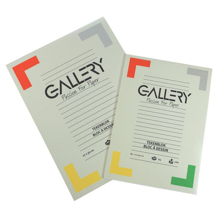 Gallery - papier à dessin, 120 g, ft 21 x 29,7 cm, A4, papier sans bois, bloc de 24 feuilles