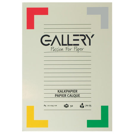 Galerie - papier calque, pi 21 x 29,7 cm (A4), bloc de 50 feuilles