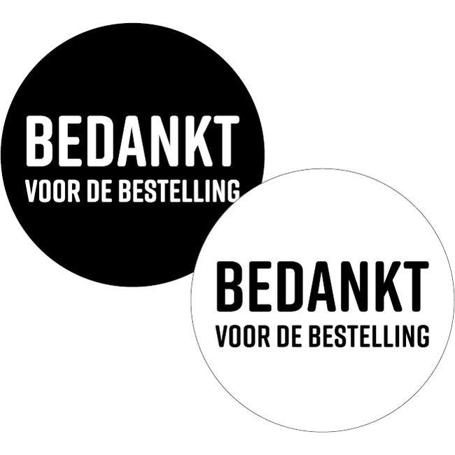 Klika -  KP etiket Bedankt voor de bestelling, diameter 40 mm, 2 varianten, rol van 250 stuks
