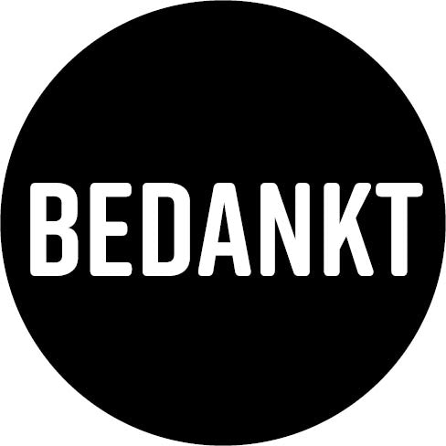 Klika -  KP etiket Bedankt, diameter 40 mm, rol van 250 stuks