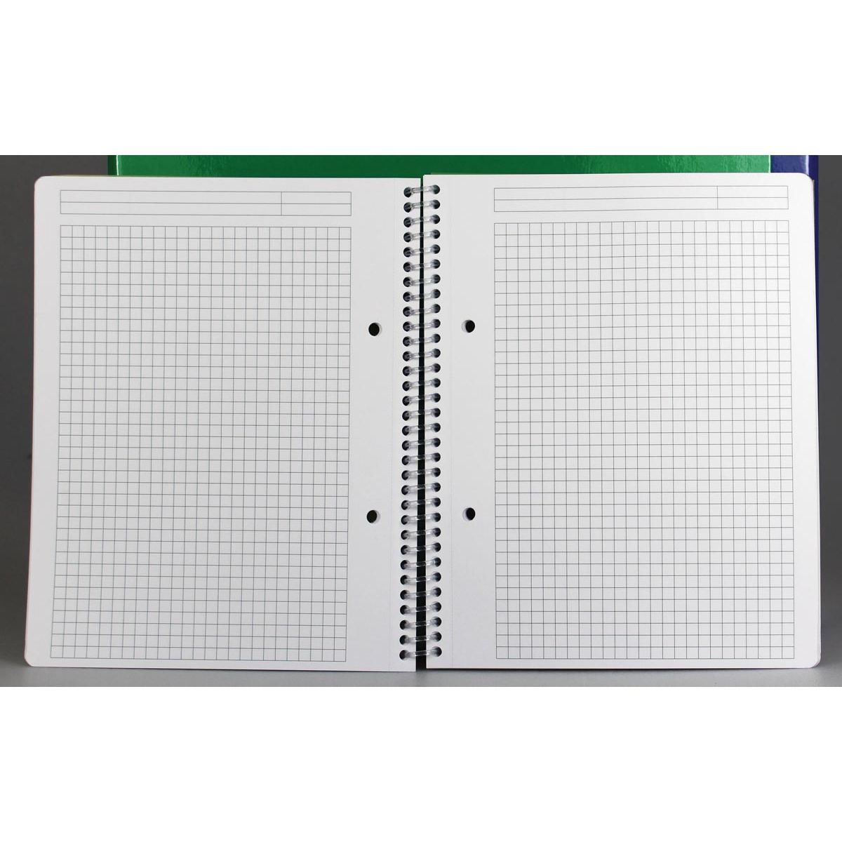 Gallery -   Traditional spiraalschrift ft A4, geruit 5 mm, geassorteerde kleuren, 160 bladzijden