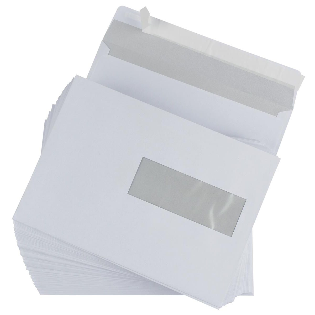 Gallery -   enveloppen ft 156 x 220 mm, venster rechts, stripsluiting, binnenzijde grijs, 500 stuks