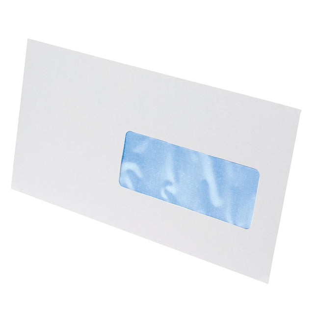 Galerie - enveloppes ft 114 x 229 mm, fenêtre droite, fermeture à bande, boîte de 500 pièces