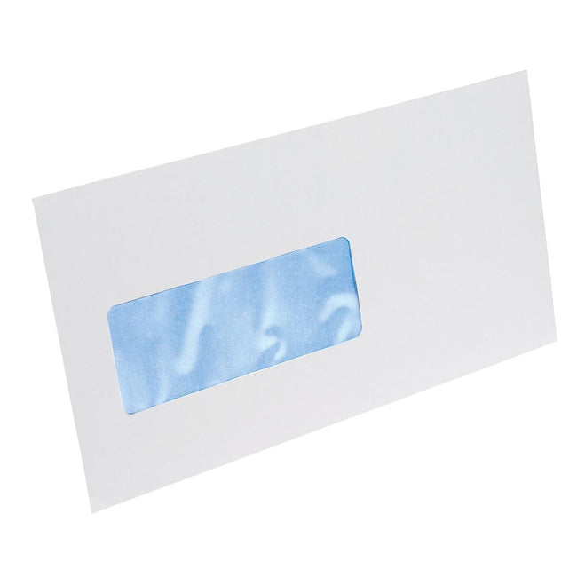 Galerie - enveloppes ft 114 x 229 mm, fenêtre à gauche, fermeture à bande, boîte de 500 pièces