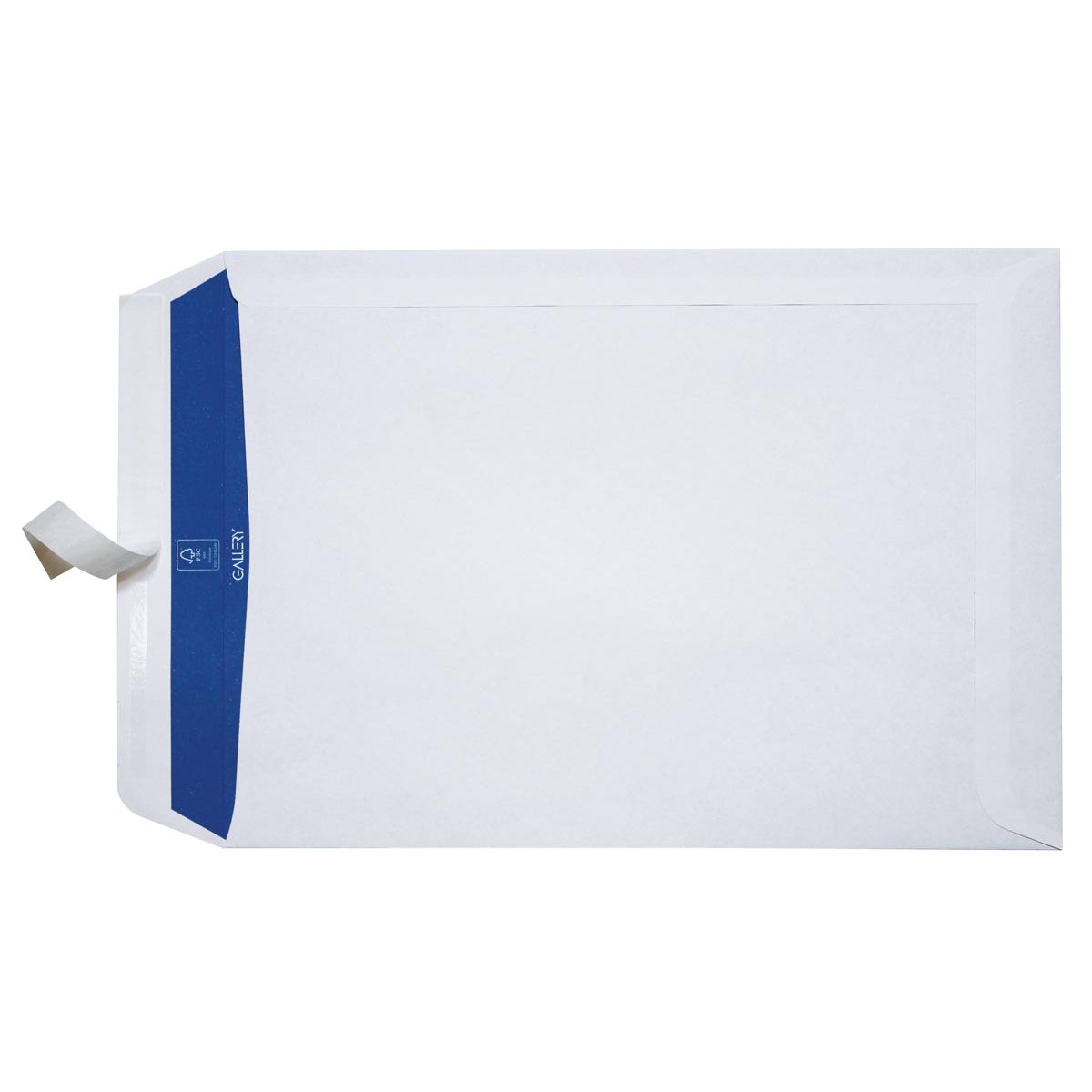 Gallery -   enveloppen ft 230 x 310 mm, stripsluiting, binnenzijde blauw, doos van 250 stuks