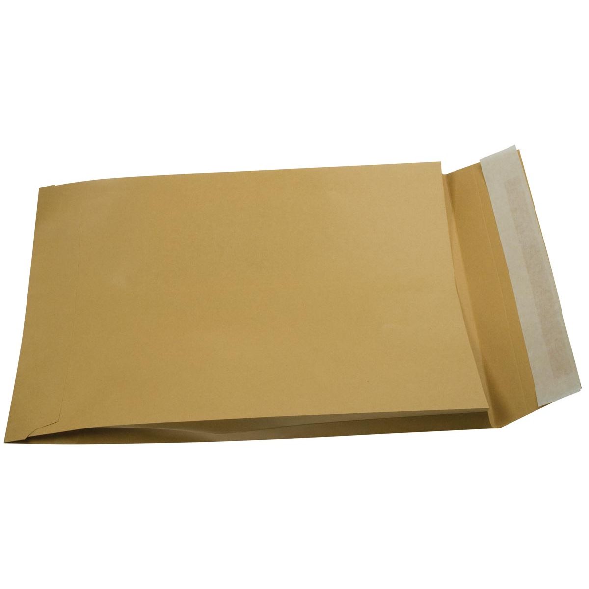 Gallery -   enveloppen met balg ft 229 x 324 x 35 mm, stripsluiting, bruine kraft, doos van 250 stuks