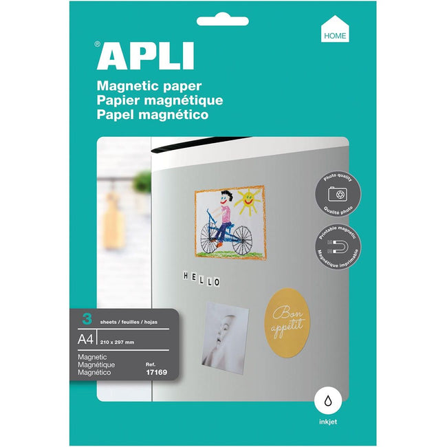 APLI - Magnetpapier, 3 Blätteranzug