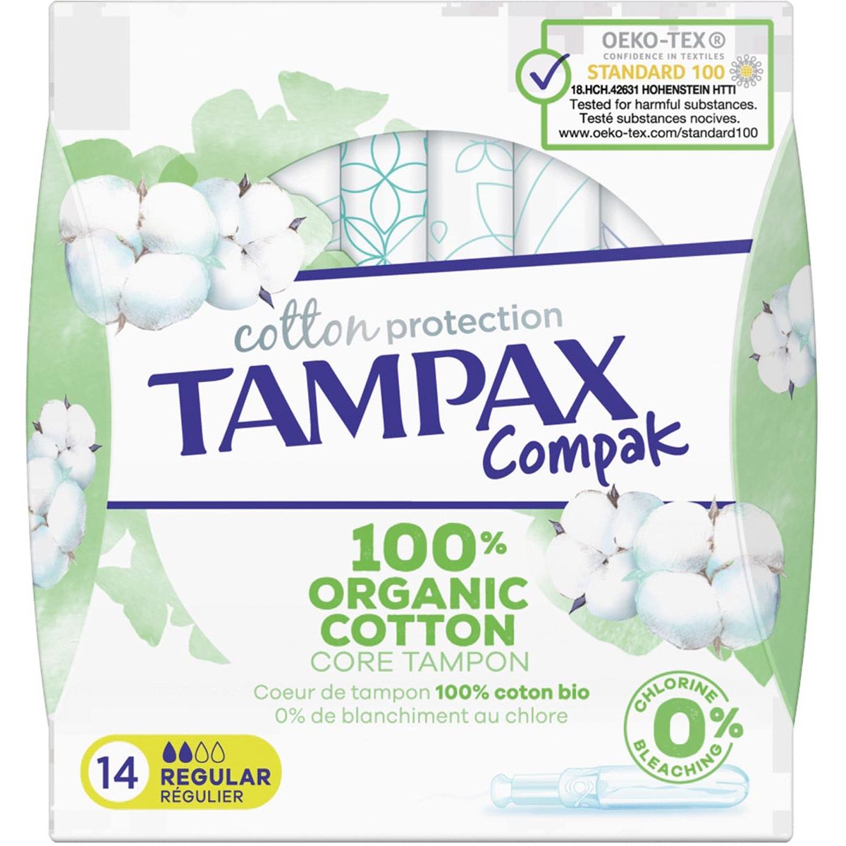 Tampax -  Cotton Regular tampons, pak van 14 stuks