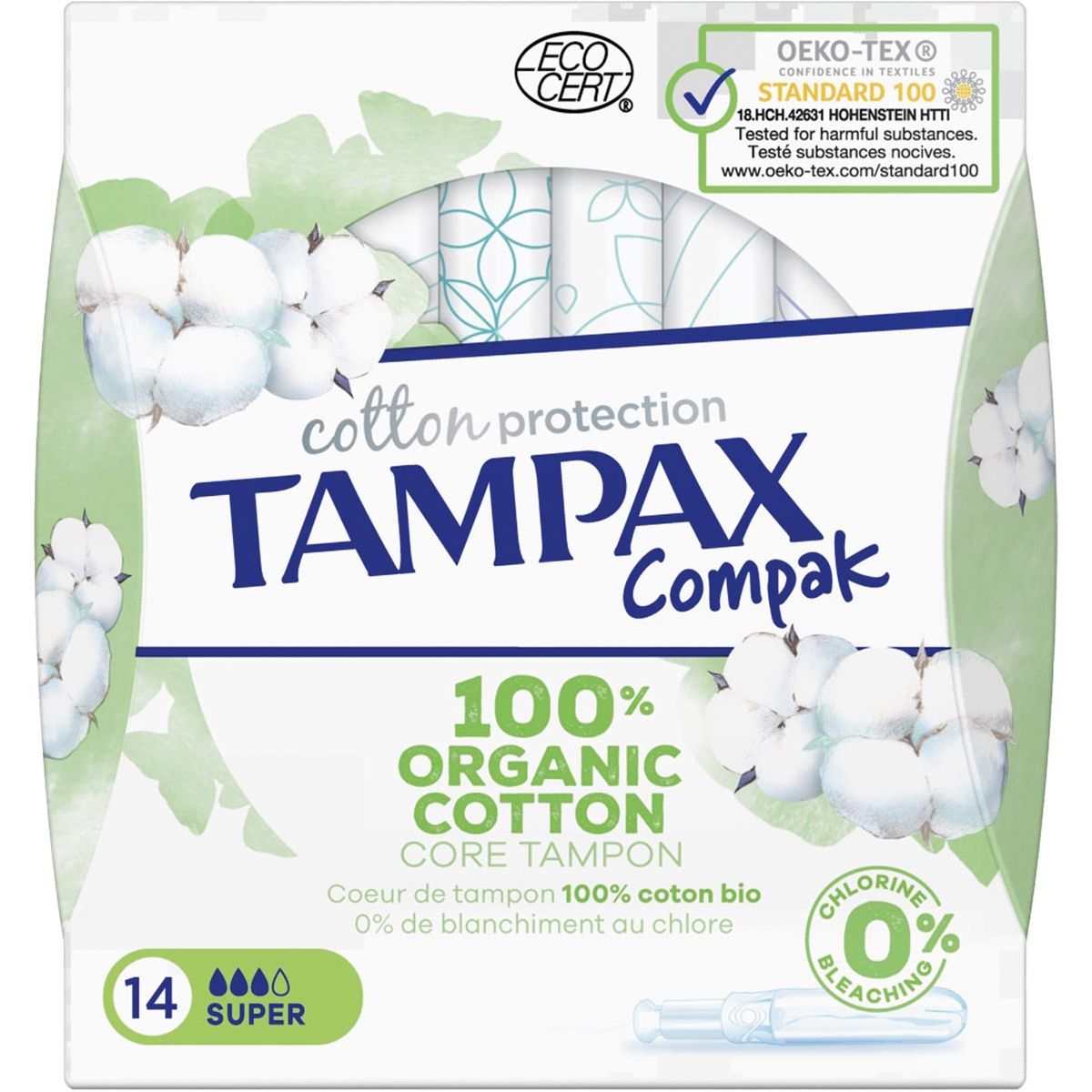 Tampax - Baumwoll -Super -Tampons, 14 Stücke Anzug