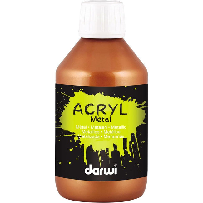 Darwi - Darwi Acrylfarben -Metall -Effekt, 250 ml Fläschchen, Bronze