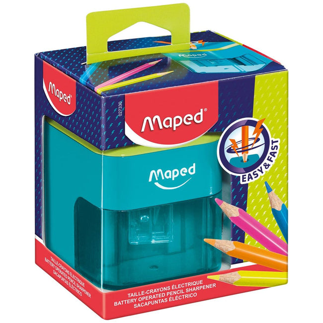 Maped - Moulin à crayon électrique sur les piles, dans la boîte à suspension