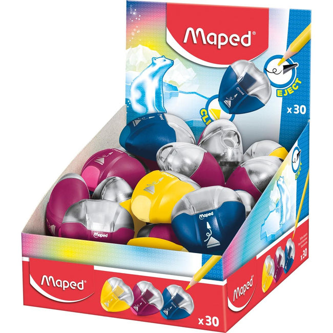Maped - taille-crayon I-Gloo Eject 1 trou, couleurs assorties