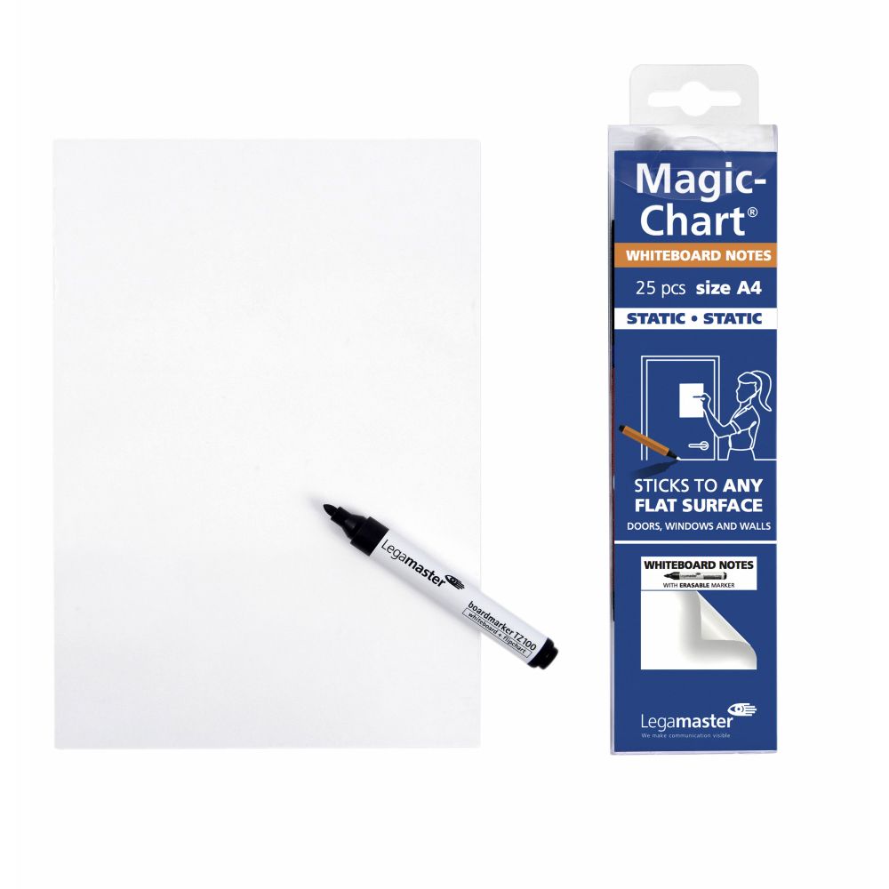 Legamaster -  Magic-chart notes whiteboard 20x30cm wit 25 vel
