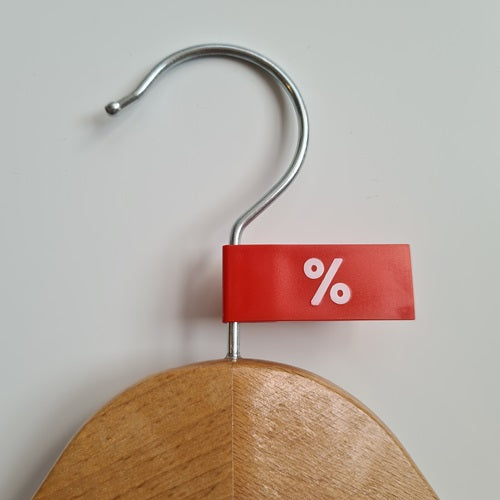 Klika -  Label vaantje kunststof kleur rood %