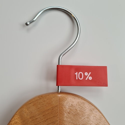 Klika - Etiquette fanion plastique couleur rouge 10%