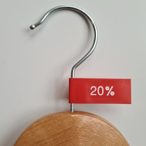 Klika - Etiquette fanion plastique couleur rouge 20%