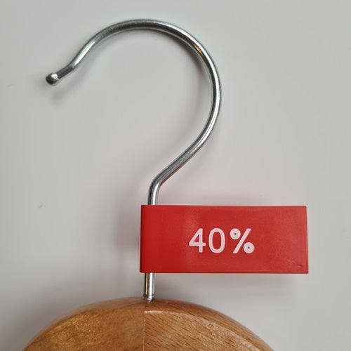 Klika - Etiquette fanion plastique couleur rouge 40%