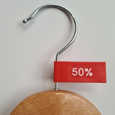 Klika - Etiquette fanion plastique couleur rouge 50%