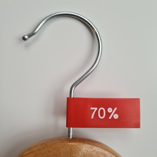 Klika - Etiquette fanion plastique couleur rouge 70%