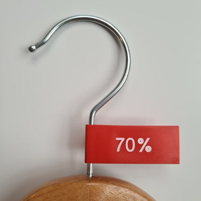 Klika - Etiquette fanion plastique couleur rouge 70%