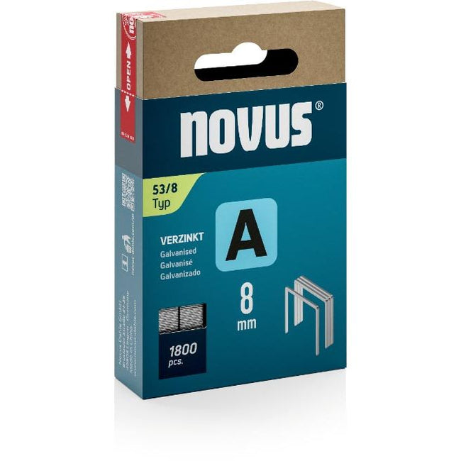 Novus -  nietjes A 53/8, doos met 1800 stuks