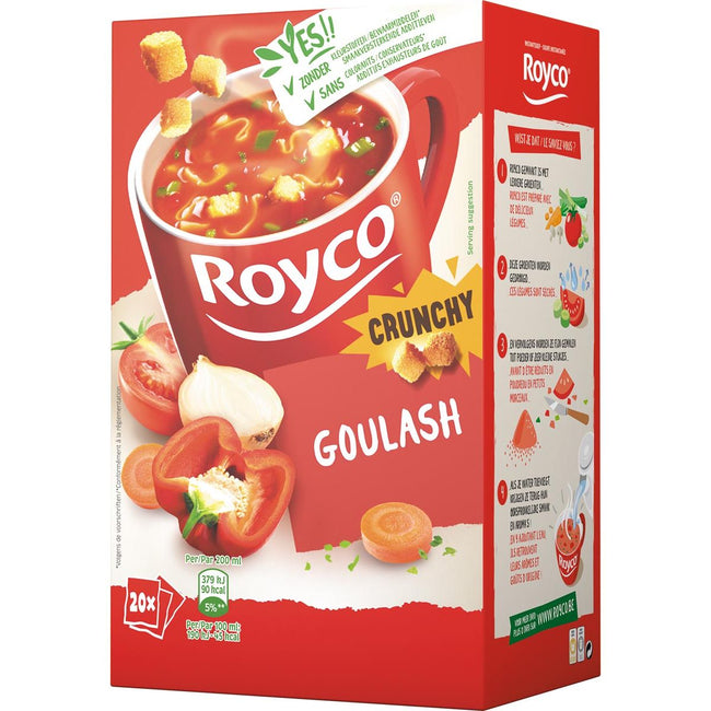 Royco - Minutensuppengulasch mit Rindfleisch, Packung mit 20 Beuteln