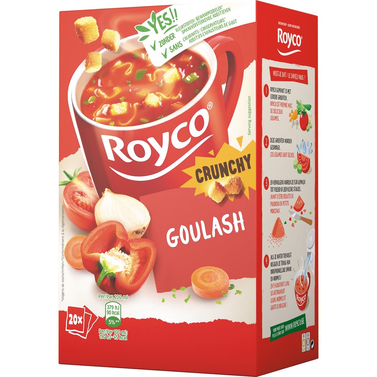 Royco - Minute Soup goulash met rund, pak van 20 zakjes