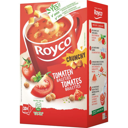 Royco - Minute Soup tomate avec boules, paquet de 20 sachets