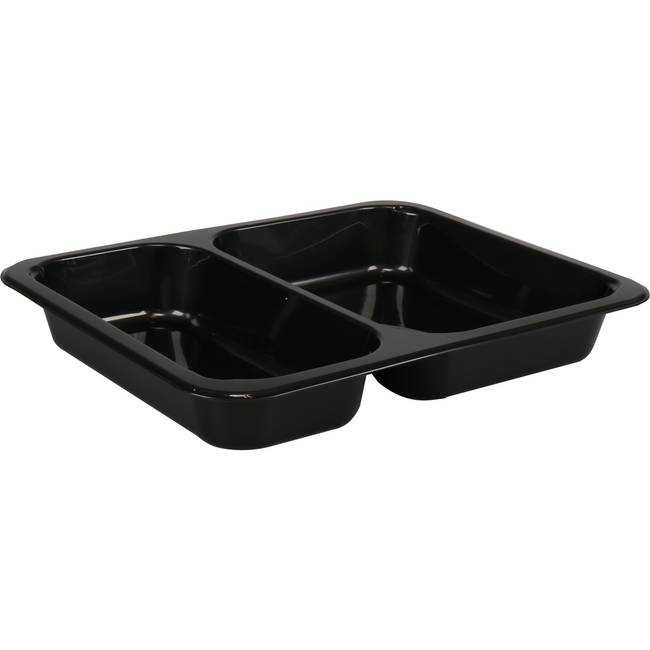 Klika -  Bak | PP | 2-vaks | menubak | 227x178x49mm | zwart | 500 stuks