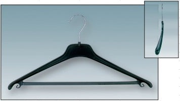 Klika - Cintre combiné 45 cm noir avec barre à pantalon