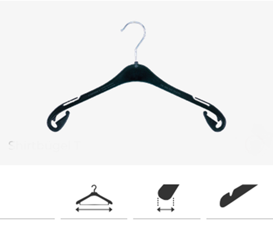 Klika - Cintre noir T26, largeur 26cm 500 pièces