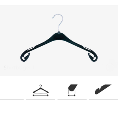 Klika - Kleiderbügel schwarz T43, Breite 43cm 300 Stück
