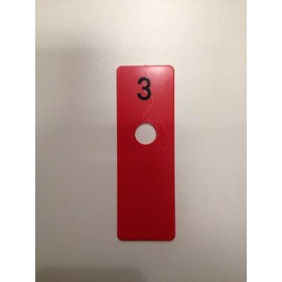 Klika - disque de chambre rouge 40x120 mm numéro 3