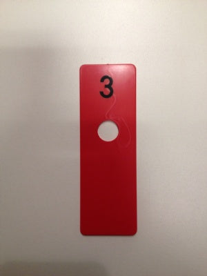 Klika - disque de chambre rouge 40x120 mm NUMÉRO 3 40 pièces