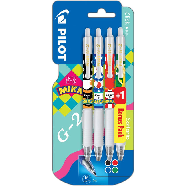 Pilot - roller G-2 07 Mika, blister de 3+1 offert en couleurs assorties