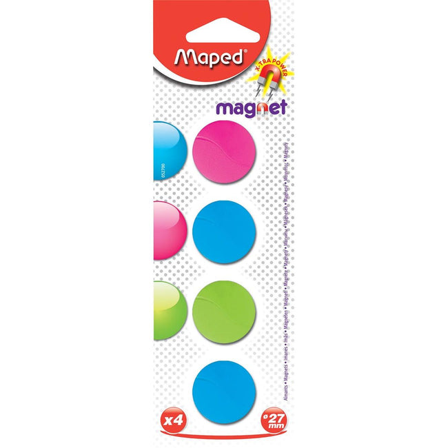 Maped Office - aimants, 27 mm, couleurs assorties, blister de 4 pièces