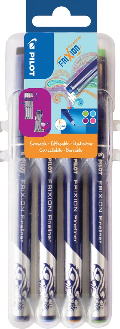 Pilot - feutre fin Frixion Fun, couleurs assorties, lot de 4 pièces