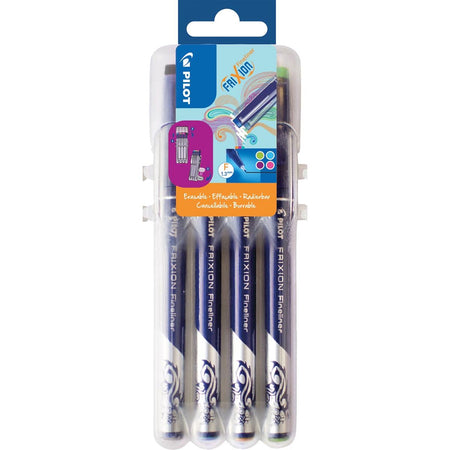 Pilot - feutre fin Frixion Fun, couleurs assorties, lot de 4 pièces