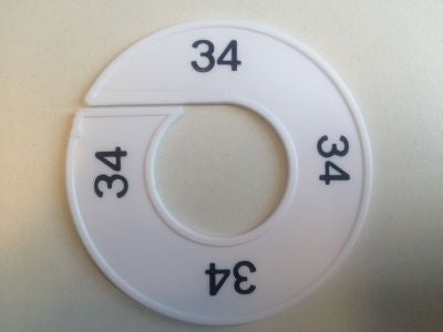 Klika -  Maatring 9cm wit/zwart 34