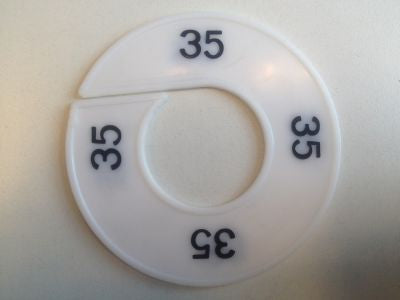 Klika -  Maatring 9cm wit/zwart 35